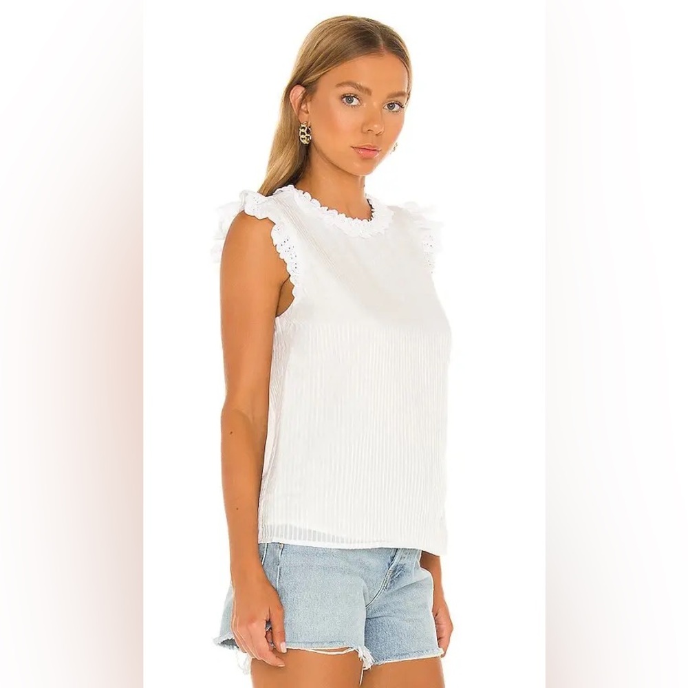 NWT CAMI NYC Miranda Top in White Lace Trim Size L